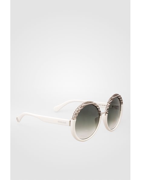 RC1104 White Acetate Sunglasses with Silver Details
