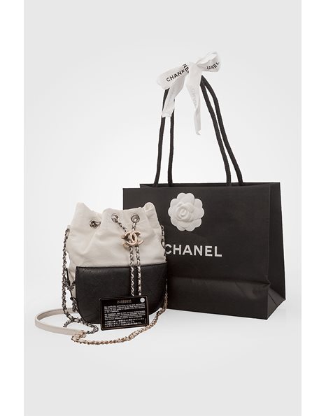 Black and White Gabrielle Bucket Bag