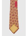 Κίτρινη - Μουσταρδί Μεταξωτή Γραβάτα με Κόκκινα Στοιχεία