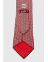 Red Silk Tie with Grey Symbols