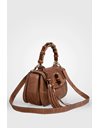 New Bamboo Top Handle Tassled Bag with Long Strap