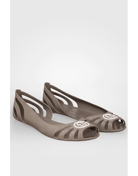 Taupe Marola Jelly Rubber Ballerinas / Size: 36 - Fit: True to Size