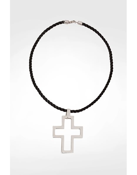 925 Silver Cross Rope Necklace