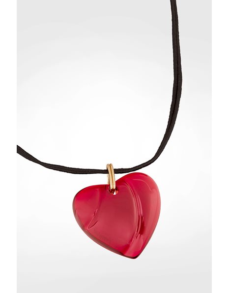 Red Heart - Shaped Crystal Rope Necklace