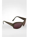 2110-Q Khaki Acetate Sunglasses with Leather Stitching