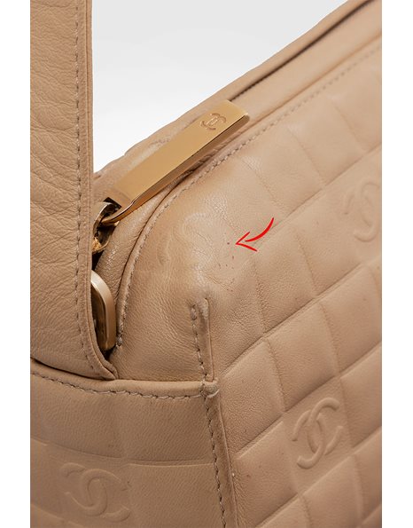 Beige Quilted Leather Bag