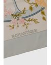 Ivory Floral Silk Scarf "Romantique" with Light Blue Frame