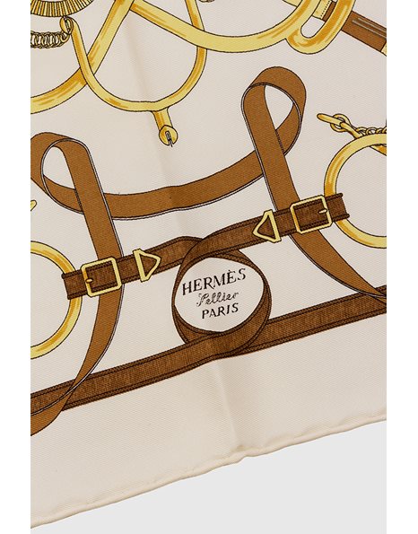 Μικρό Εκρού Μεταξωτό Μαντήλι "Epergon d'Or" με την Υπογραφή του Henri d'Origny