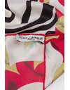 Zebra Print Silk Scarf with Red Floral Frame