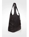 Black Leather Shopper Bag with Tag