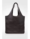 Black Leather Shopper Bag with Tag