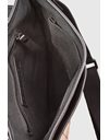 Large Unisex Haymarket Check Messenger Bag with Black Leather Details