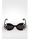 LW40091I Black Acetate Sunglasses with White Stripes and Logo on the Arms