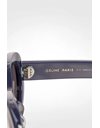 CL40194U Navy Oval Acetate Sunglasses with Logo on the Arms