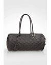Black Leather Papillon GM with Embossed Monogram