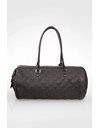 Black Leather Papillon GM with Embossed Monogram