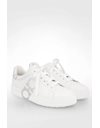 White Leather Sneakers with Silver Details and Logo / Size: 36 - Fit: True to Size