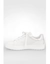 White Leather Sneakers with Silver Details and Logo / Size: 36 - Fit: True to Size