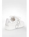 Λευκά Δερμάτινα Sneakers με Ασημί Λεπτομέρειες και Λογότυπο / Νούμερο 36 - Εφαρμογή: Κανονική