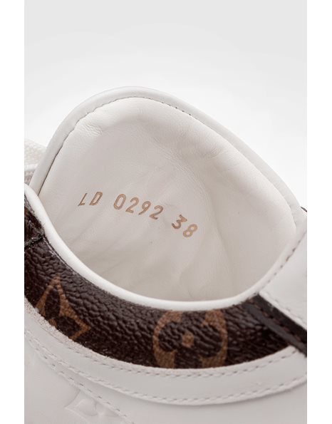 Λευκά Δερμάτινα Sneakers με Μονόγραμμα / Νούμερο 38 - Εφαρμογή: Άνετη Εφαρμογή