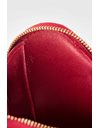 Red Patent Leather Heart Shaped Coin Pouch with Embossed Monogram